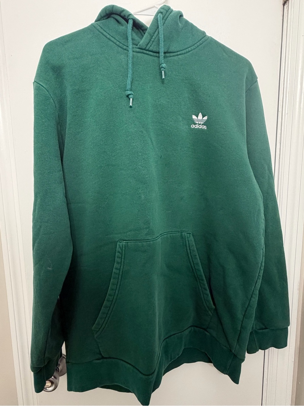 adidas Men's Dark Green Trefoil Pullover Hoodie